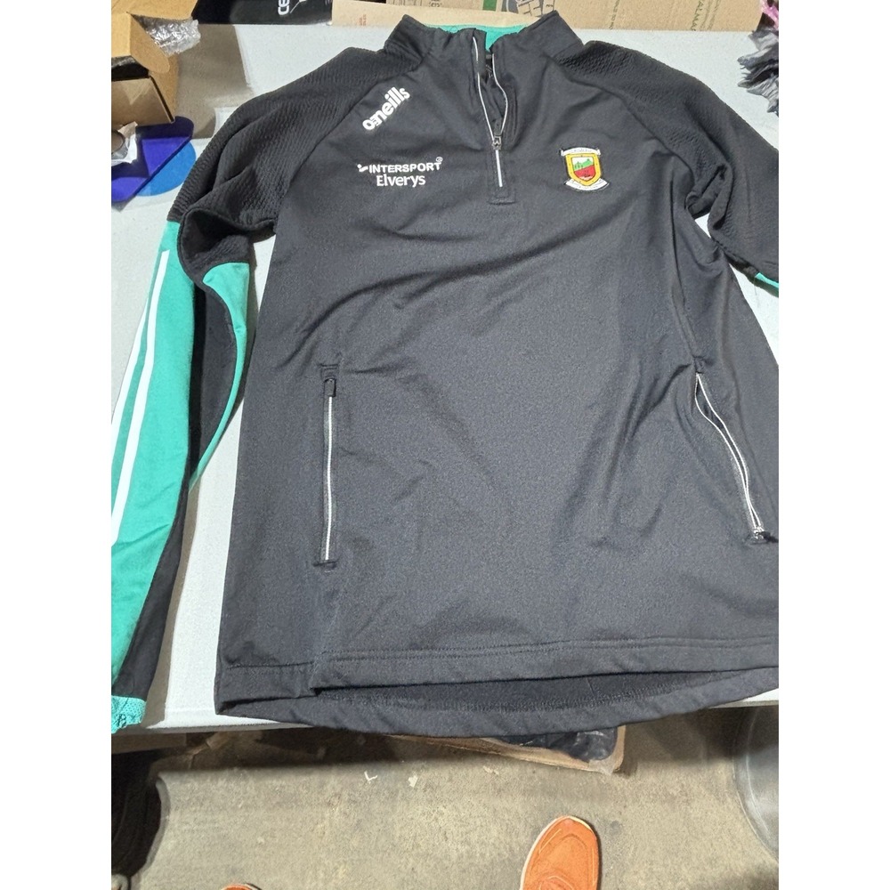 O'Neills Intersport Elverys Solar‎ 1/4 Zip Training Top Black Green Med
